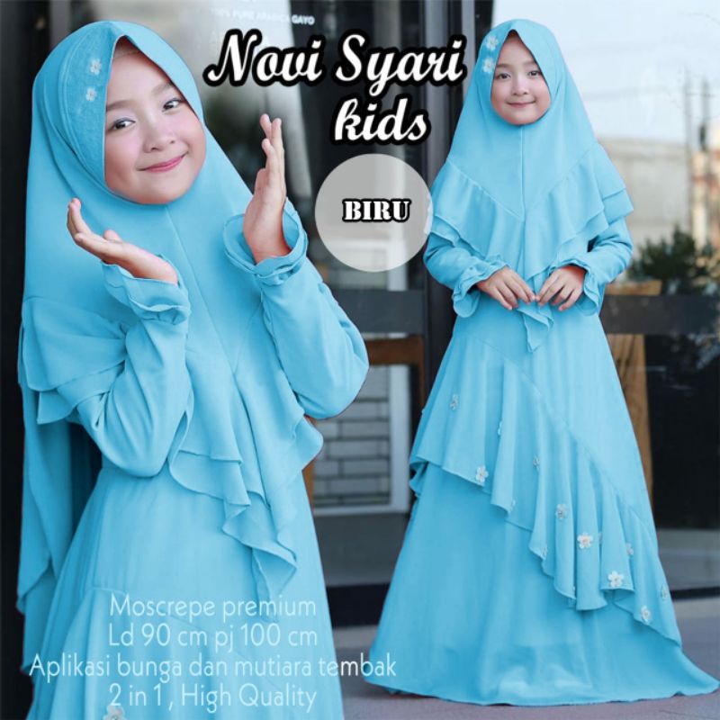 SYARI NOVI MUTIARA, GAMIS, MUSLIM, MOSCREPE PREMIUM