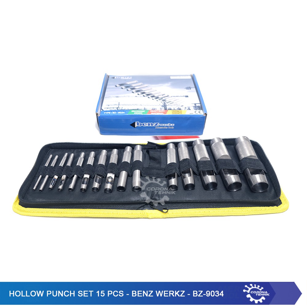 Benz Werkz - BZ-9034 - Hollow Punch Set 15 Pcs 3-25 mm