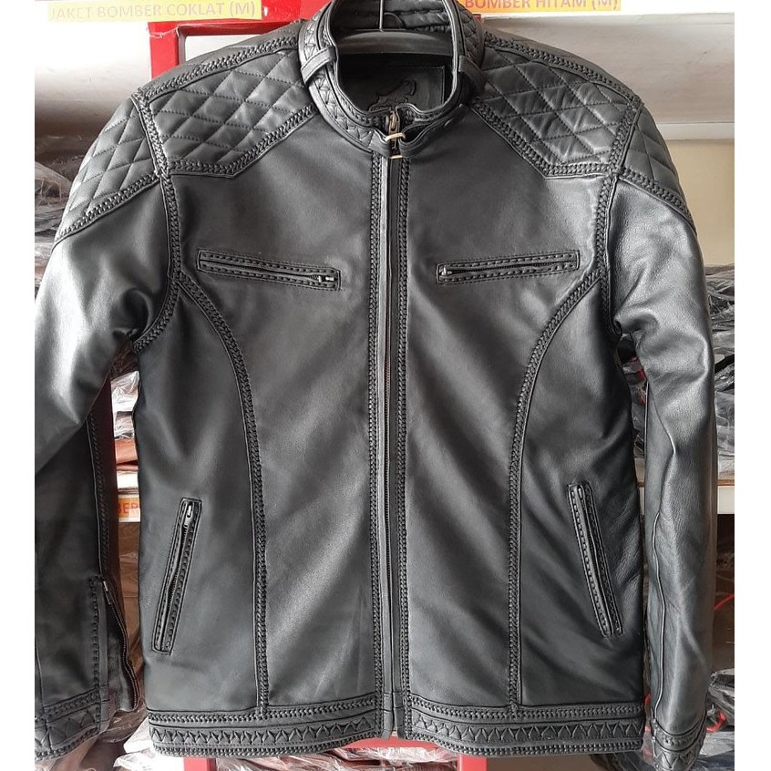 Jaket Kulit Domba Sulam Asli Pria Original 100% ARL 033 Silverstone RFLA Ariel Noah 90