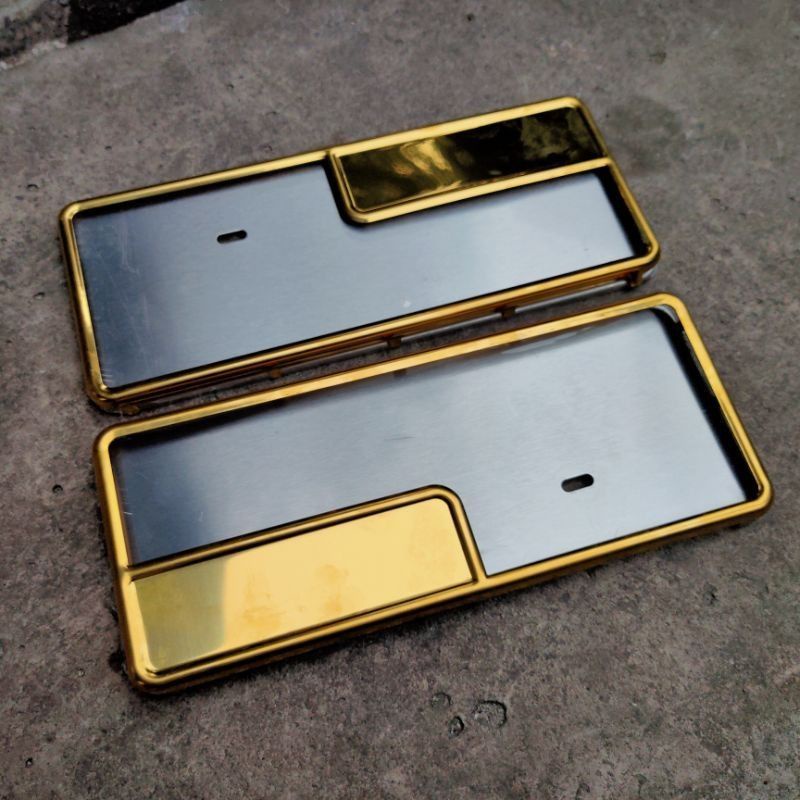 Plat Nomor Motor gold emas Variasi Dudukan - Cover Plat Nomor gold plus mika