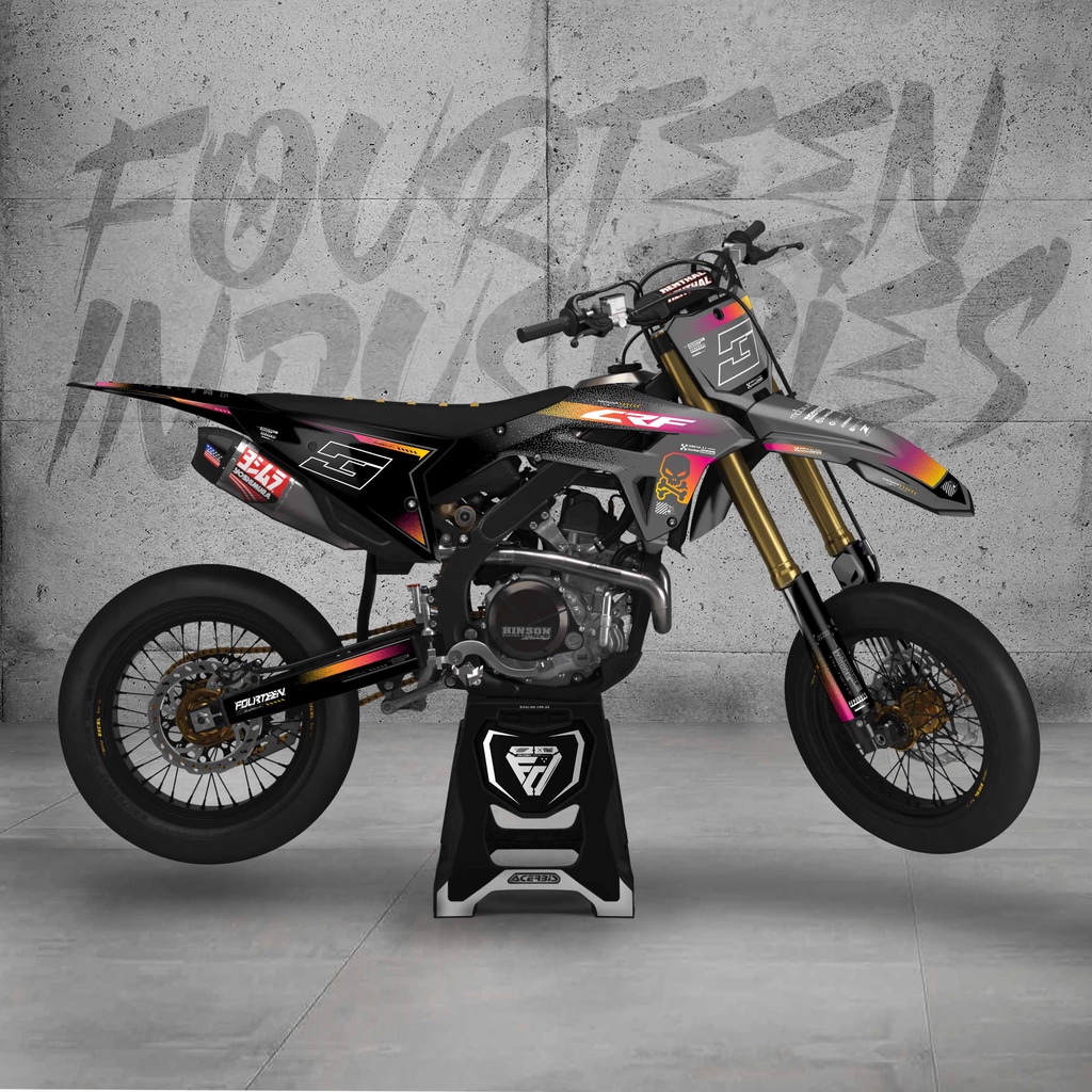 DECAL CRF 450 2022 hitam abu - stiker dekal body crf 450 hrv