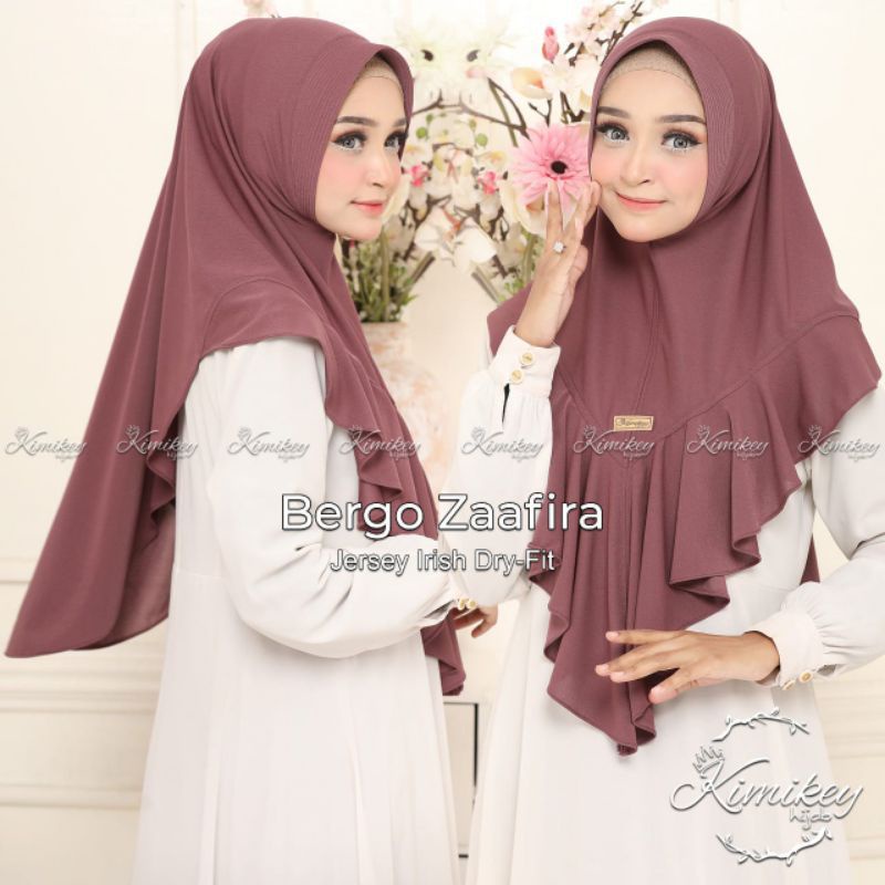 (Original Kimikey) Bergo Zaafira by Kimikey Hijab - Hijab Instan Rempel - Jersey Irish