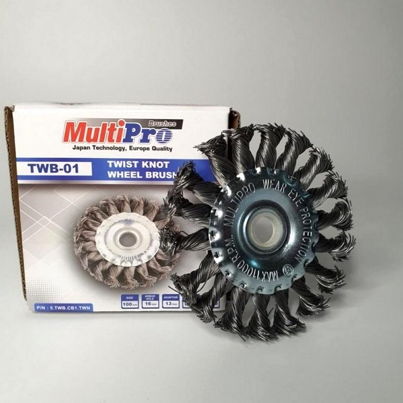 Sikat Kawat Gerinda Piring Kepang 4 Inch Besi Multipro Twb 01
