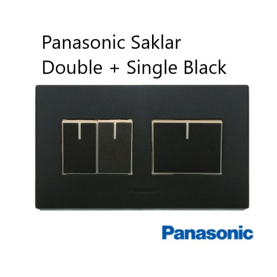 Panasonic Saklar 3G WESJ5931+WESJ78049 Style Series 3 Gang Matte Black