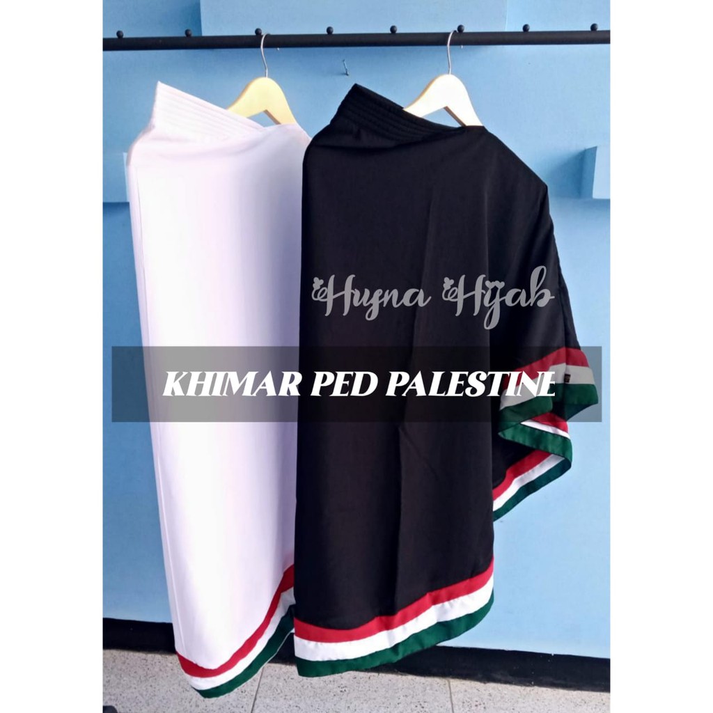 [BRAND HUSNA HIJAB] Khimar Ped Palestine / Kerudung Palestina