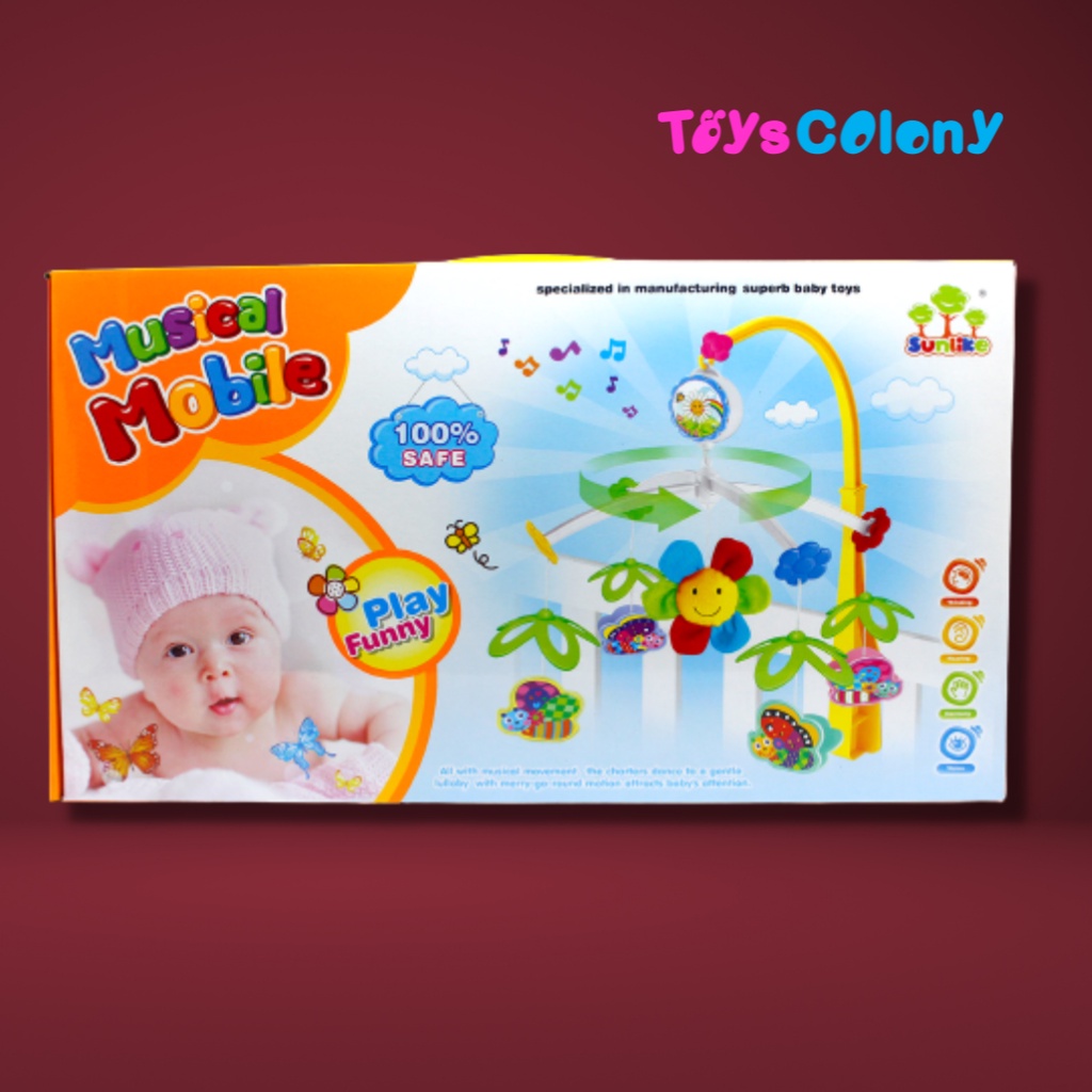 MAINAN MUSIK BOX GANTUNG DI TEMPAT TIDUR BAYI - FUNNY BED BELL SL81003