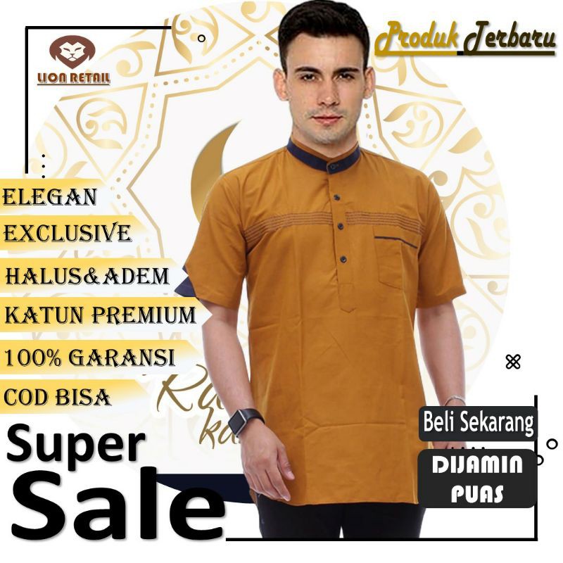 Baju Koko pria muslimin azzahir syubbanul gus azmi pakistan habaib bordir remaja premium tamer kurta