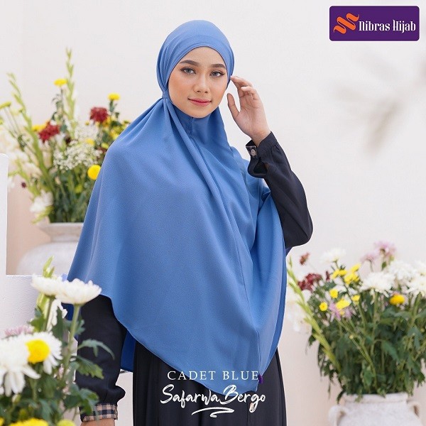 NIBRAS HIJAB SAFARWA BERGO BAHAN AMUNZEN KHIMAR INSTANT BERGO POLOS TALI