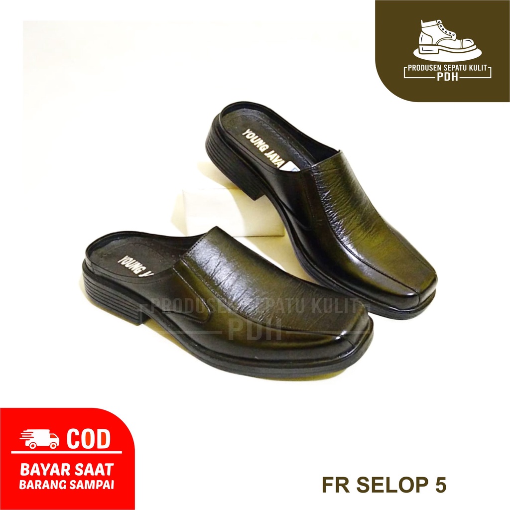 SEPATU SANDAL SLOP SELOP PRIA KULIT ASLI SEPATU BUSTONG PRIA PANTOFEL FANTOVEL PRIA