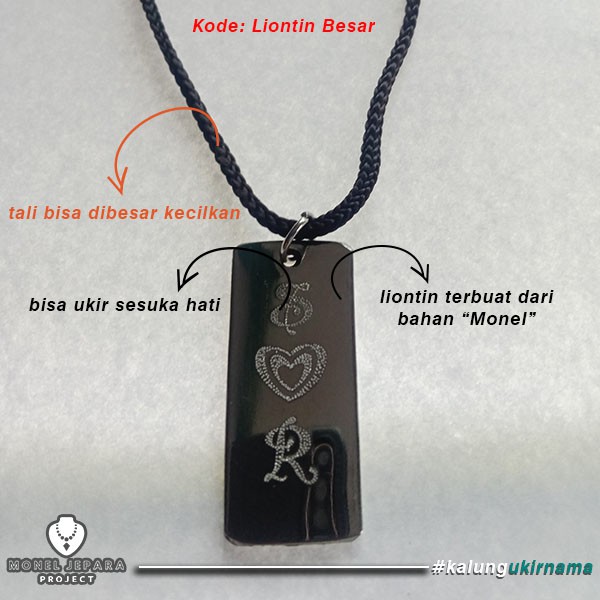 Kalung Monel Ukir Nama (Besar dan Kecil)