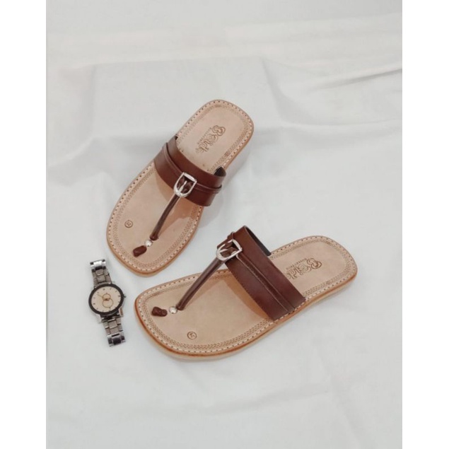 sandal pria model tarumpah jepit bido kulit asli