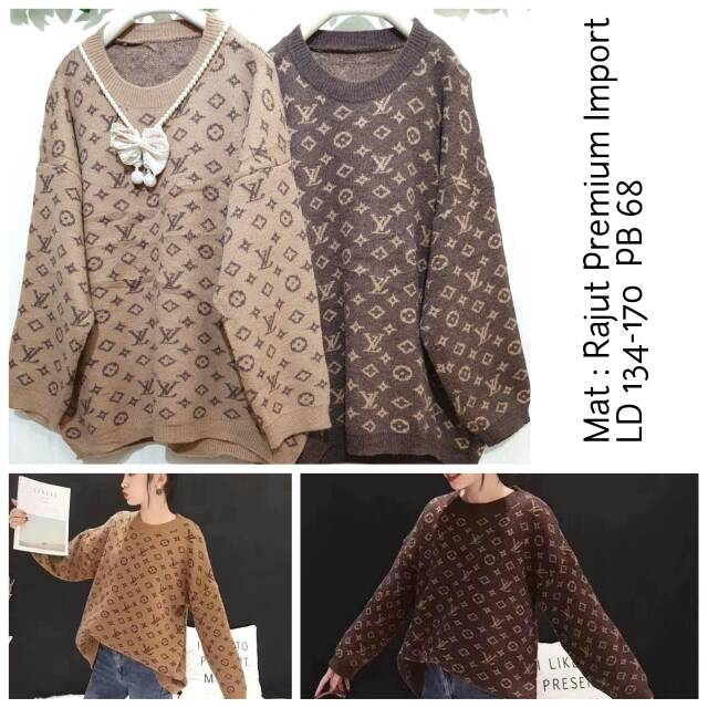 Kaos rajut LV, GUCCI jumbo import