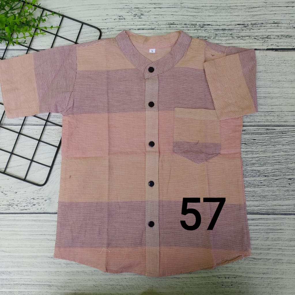 Kemeja Anak Cowok Lengan Pendek Baju Atasan Anak Laki-laki Kemeja Motif Usia 3-7 Tahun Termurah