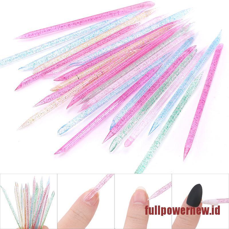 【COD】100Pcs Reusable Crystal Stick Cuticle Remover Tool  Care Nails Manicures Tools