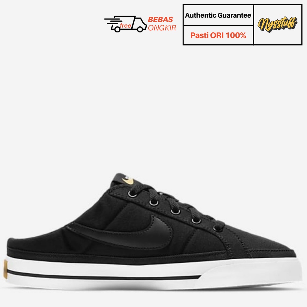 Nike Court Legacy Mules Black White | ORIGINAL