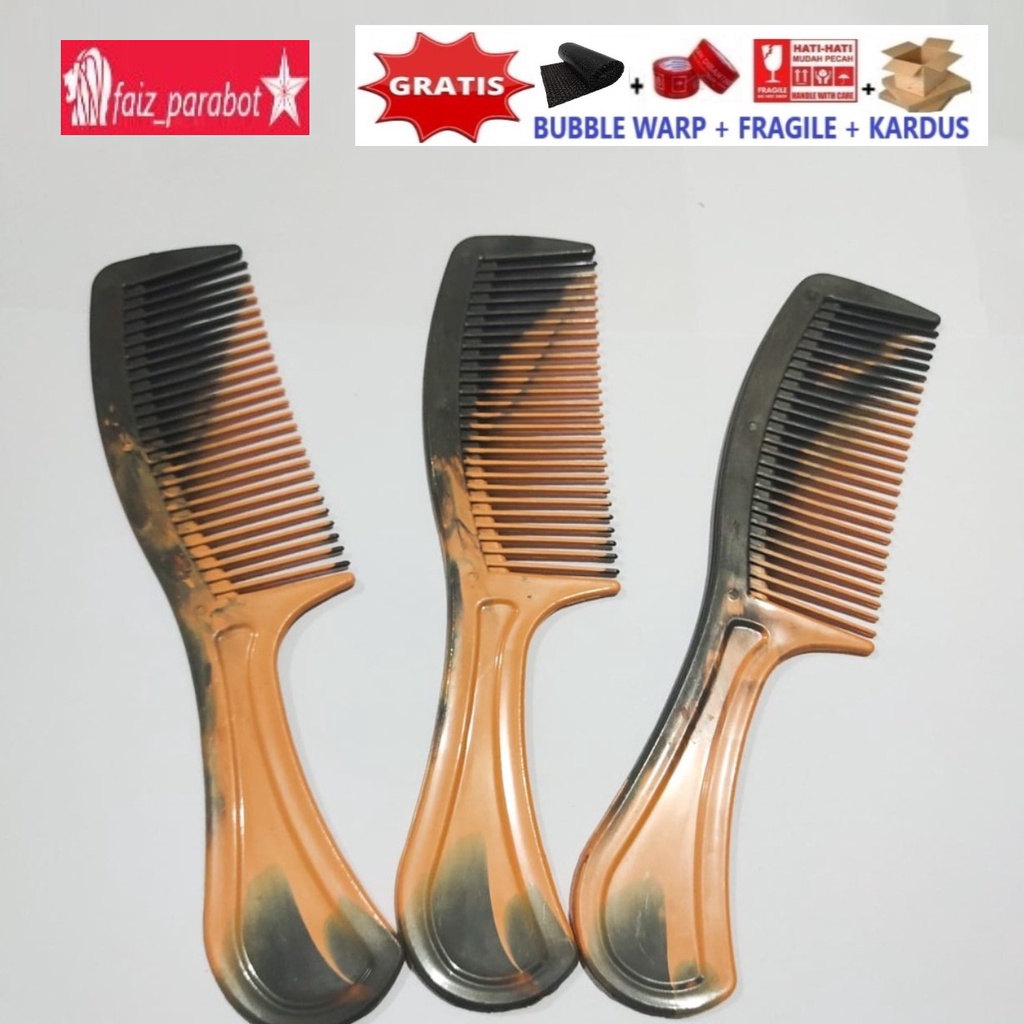 Sisir Cokelat gagang Tebal Besar | Sisir Twin | Sisir Rambut Murah