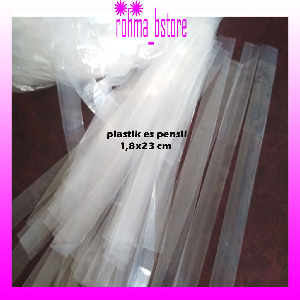 

(MURAH )100 gram -+ 297 pcs Plastik Es Pensil 1,8x23 cm / Plastik Es / Plastik / Plastik Es Pensil