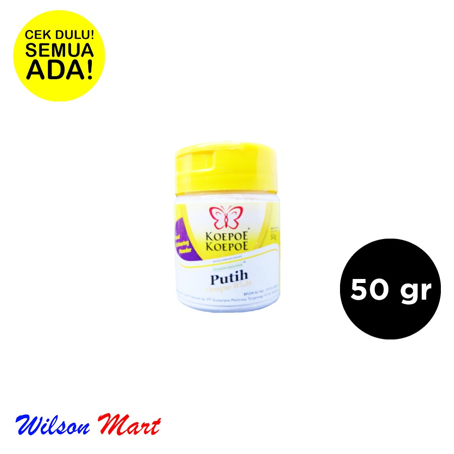 

KOEPOE KOEPOE PEWARNA MAKANAN PUTIH 50 GRAM OPAQUE WHITE