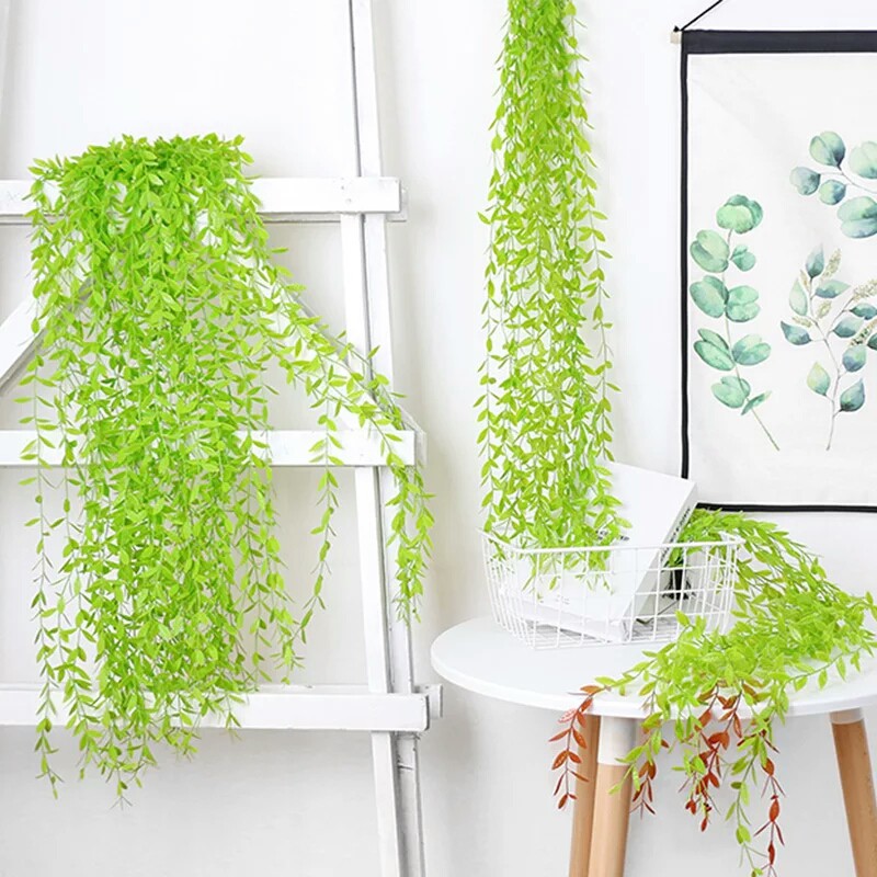 Daun Juntai Plastik Lee Kwan Yew Yu Artificia/Daun Rambat Palsu/Daun Sulur Dekorasi 0138