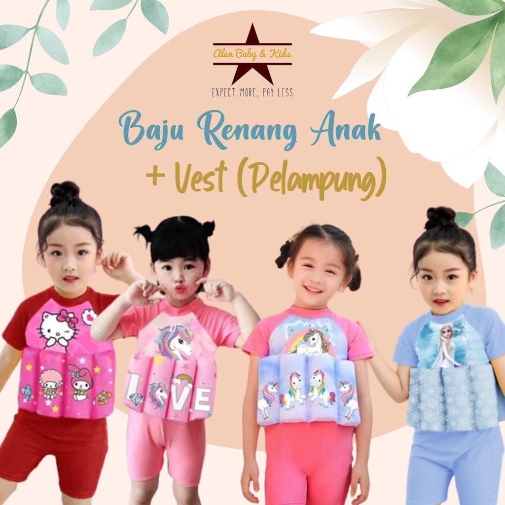 Our Kiddos Baju Renang Terusan + Vest (Pelampung) OK165