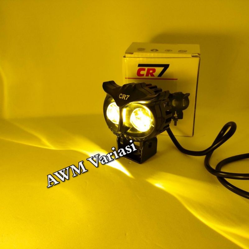 Lampu Tembak Laser 2 Mata LED Owl Laser OWL Burung Hantu 2 Warna Putih Kuning Mode Jauh Dekat