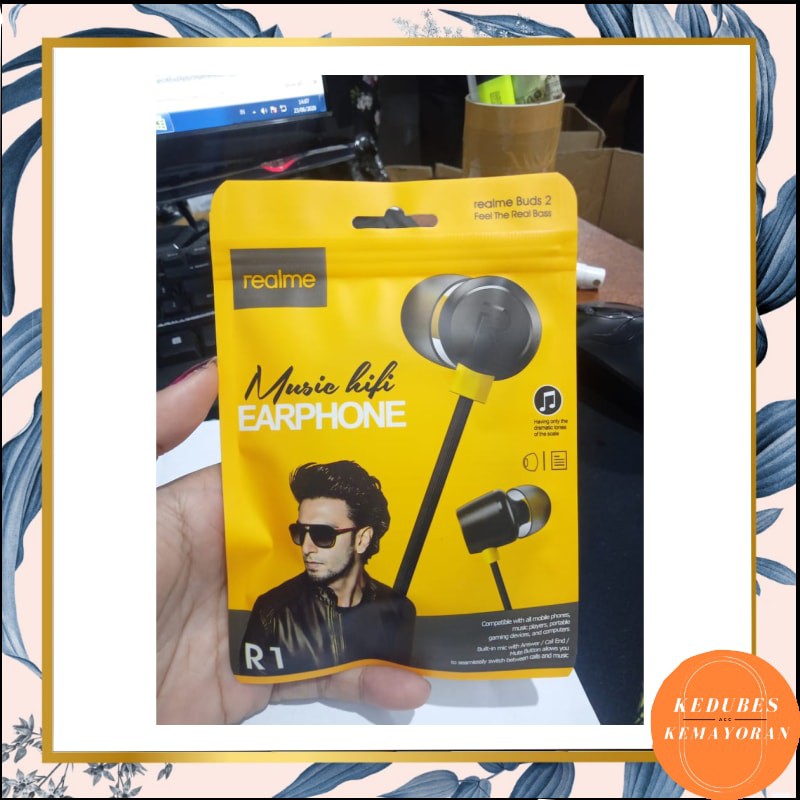 Headset Realme Buds Hitam / In-ear Earphone realme buds [KK]