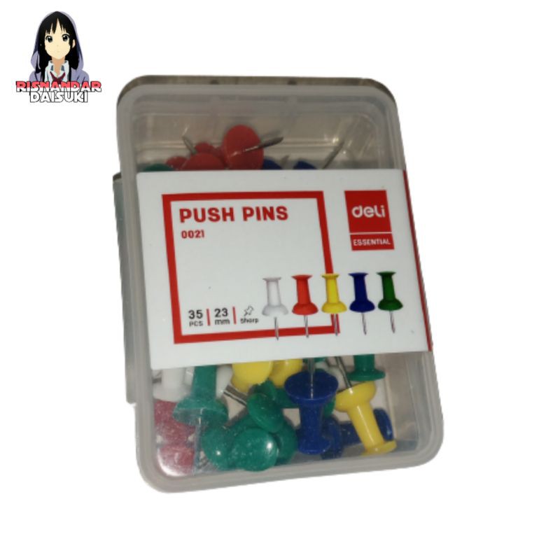 

[RD] Deli Pin-Warna Push Pins/ Kebutuhan Kantor / 23mm E0021 isi 35pcs