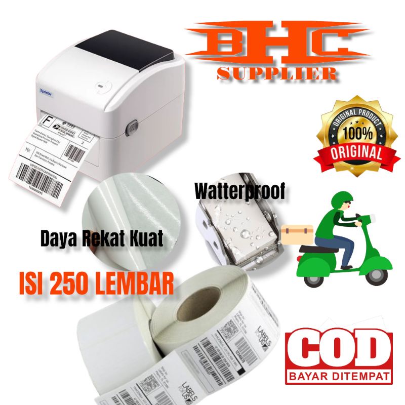 

Kertas Thermal Label Barcode Pengiriman 100x150 mm A6 isi 250 pcs. Roll Direct Thermal Sticker sp toko alat cukur