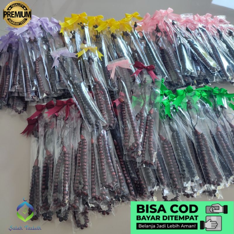 Souvenir Gelang Kayu 33 Butir Murah dan Praktis, Souvenir Wedding, Hajatan, Umrah, Haji!! COD