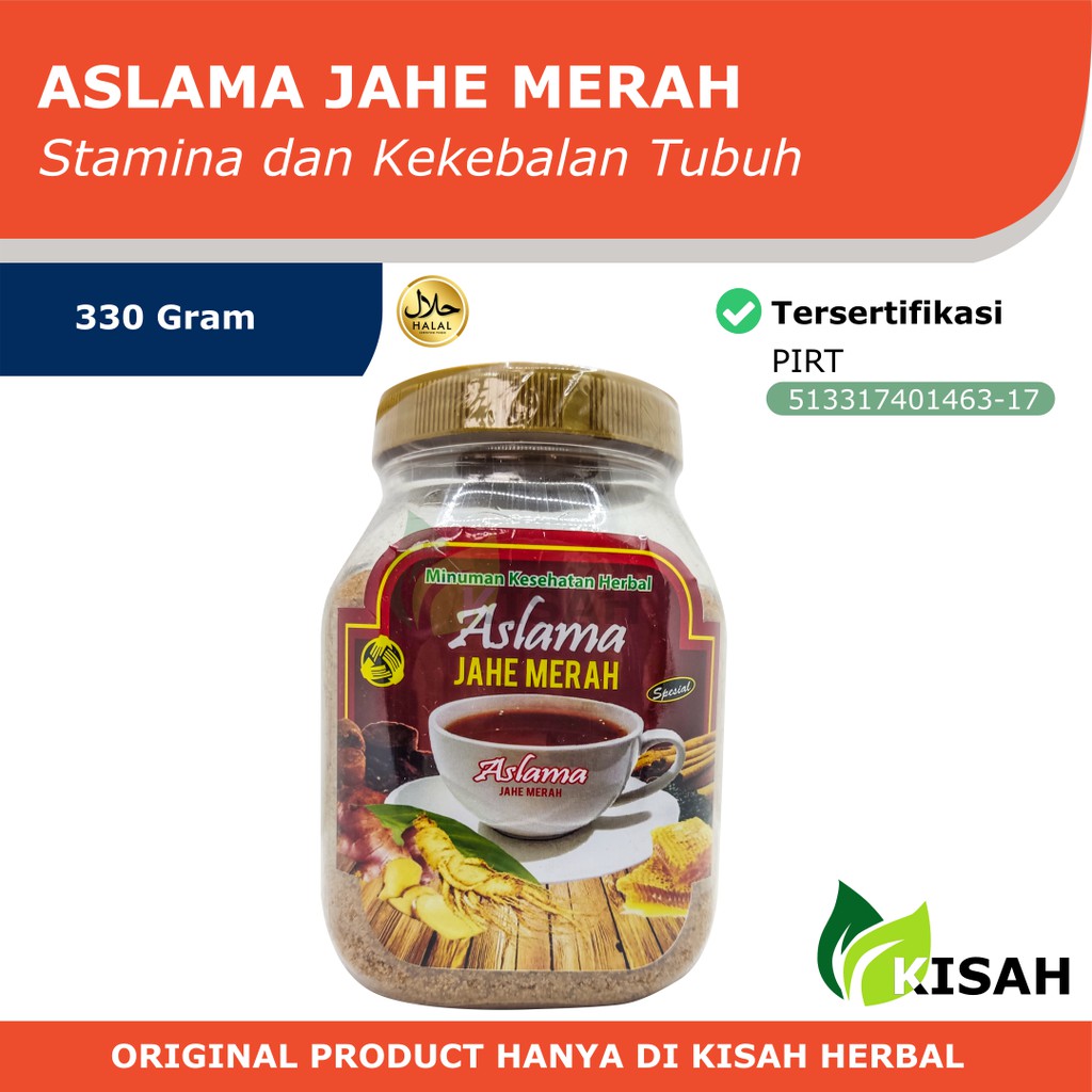 ASLAMA Jahe Merah 330 Gram - Wedang Jahe Herbal Gula Aren untuk Stamina dan Daya Tahan Tubuh