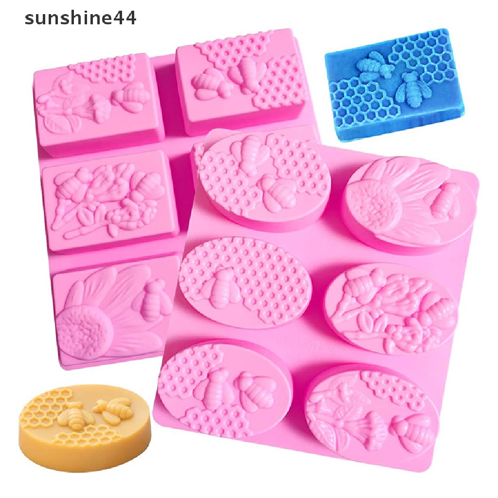 Sunshine Cetakan Resin Bentuk Sarang Lebah 3D Bahan Silikon Untuk Dekorasi Kue / Sabun DIY