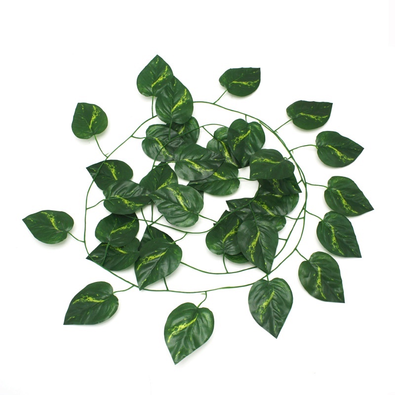 Satu7an PBP45 Daun Rambat Plastik Artificial Lebar Tanaman Hias Urai Gantung Dekorasi Dinding Rumah-DAUN LULUO