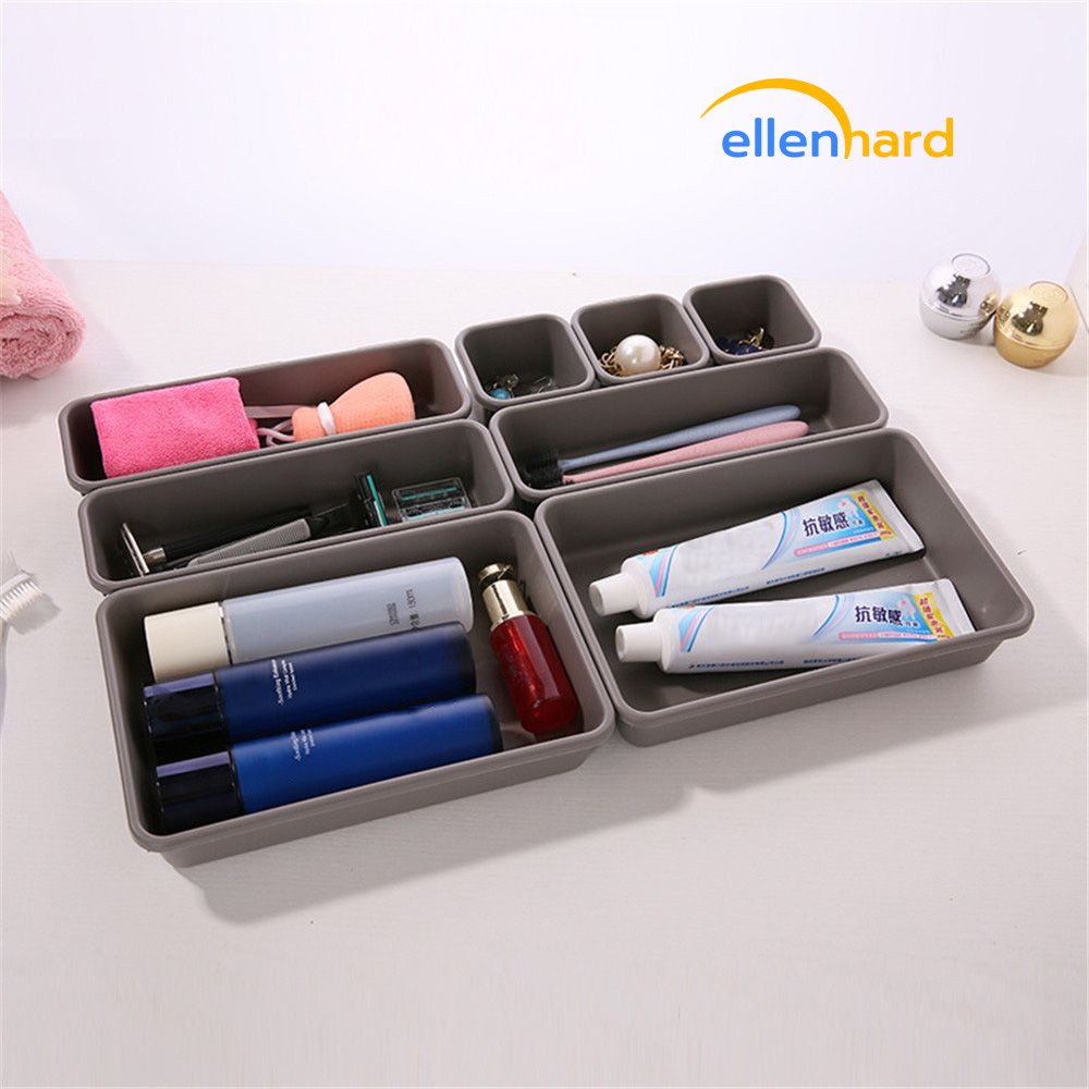 Kotak Sekat Laci Plastik Serbaguna Box Organizer Alat Tulis Make Up Kosmetik Serbaguna White