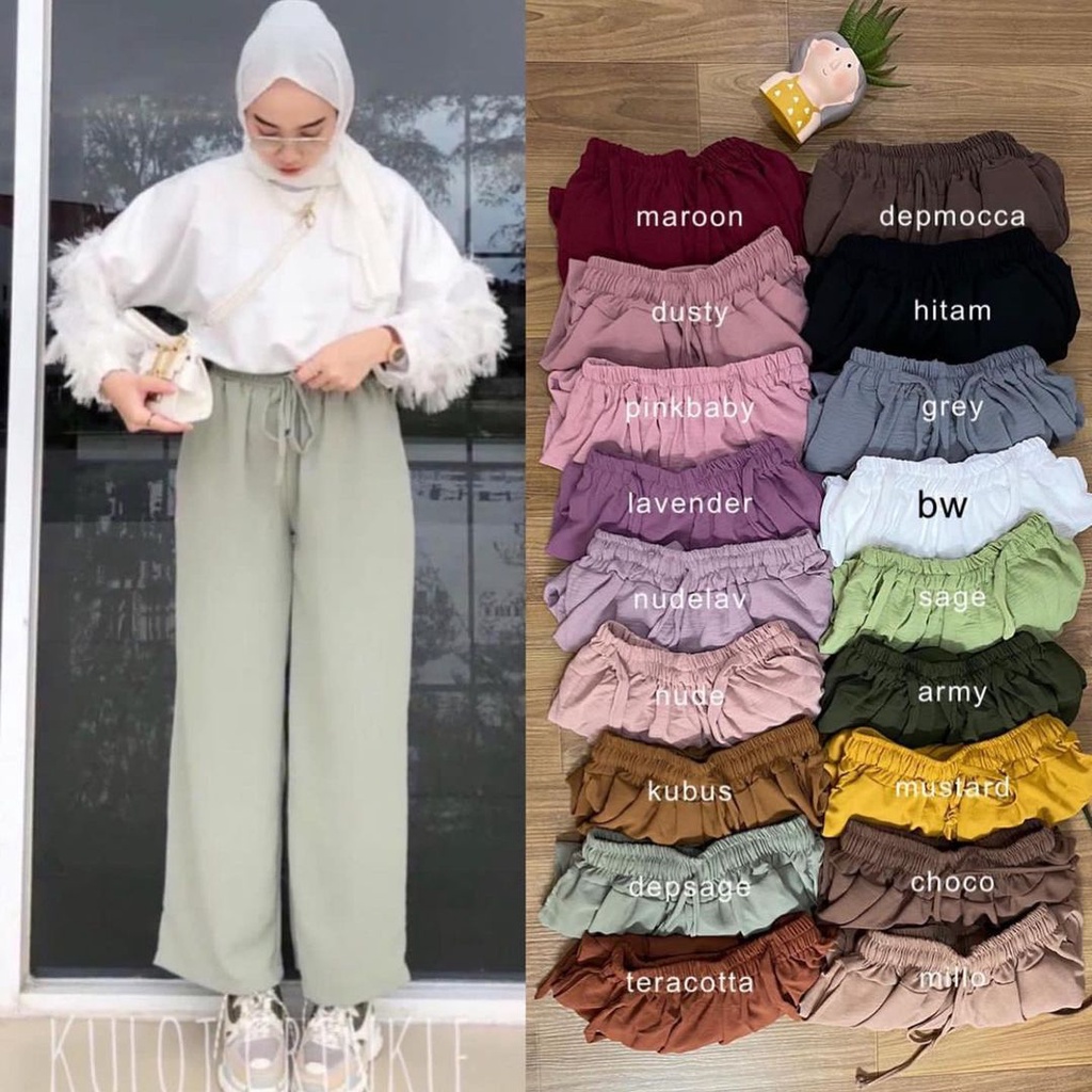 PROMO | KULOT WANITA | KULOT JUMBO WANITA | KULOT JUMBO CRINGKEL AIRFLOW TEBAL PREMIUM || KULOT CRINGKLE JUMBO AIRFLOW TERMURAH || KULOT CRINGKEL JUMBO BEST SELLER