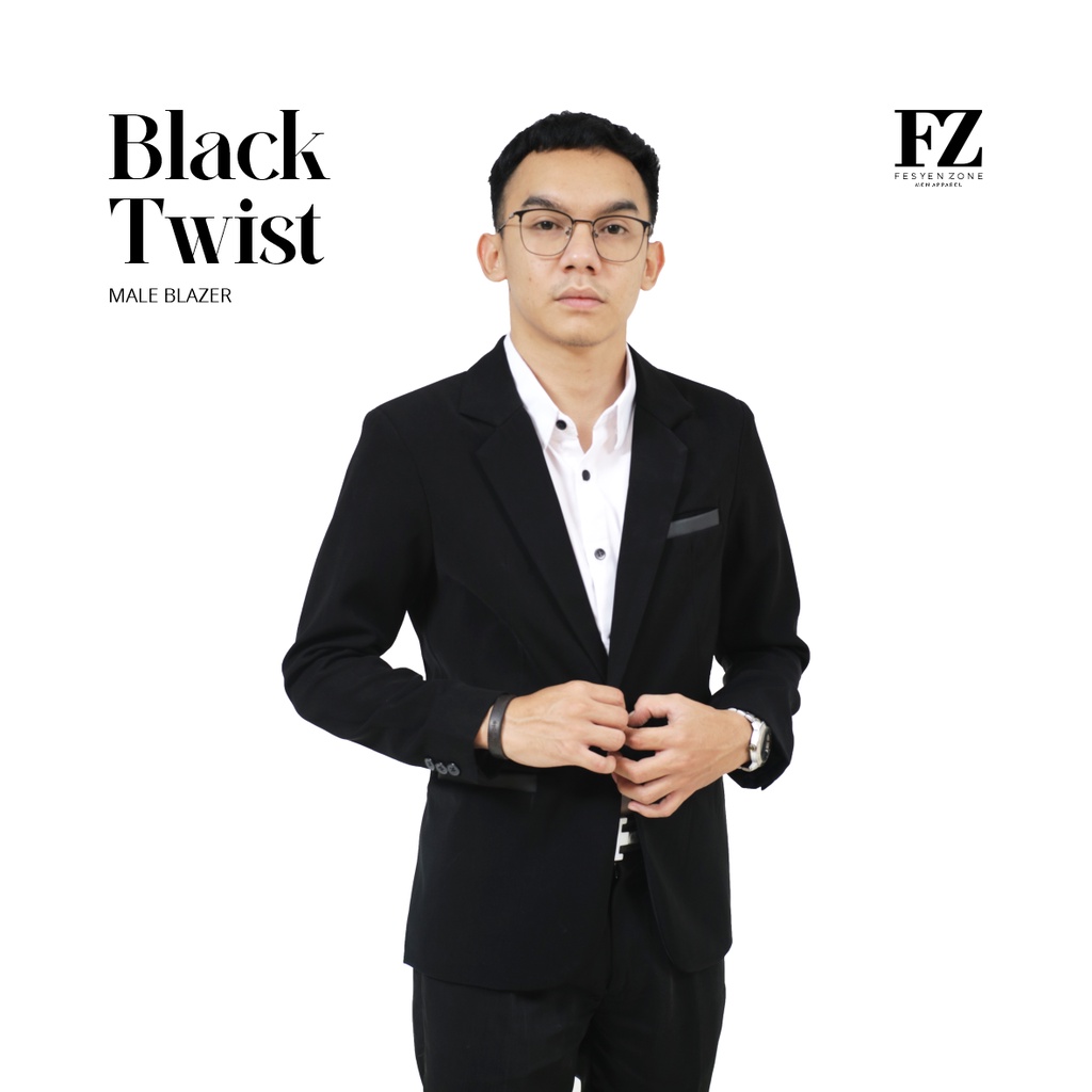 JAS RESMI JAS FORMAL JAS NIKAH BLAZER PRIA BLACK TWIST