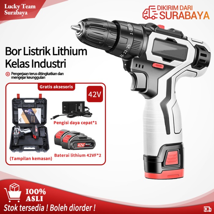 42V Bor Baterai/Bor Listrik/Bor Tanpa Kabel/Mesin Bor Electric Drill