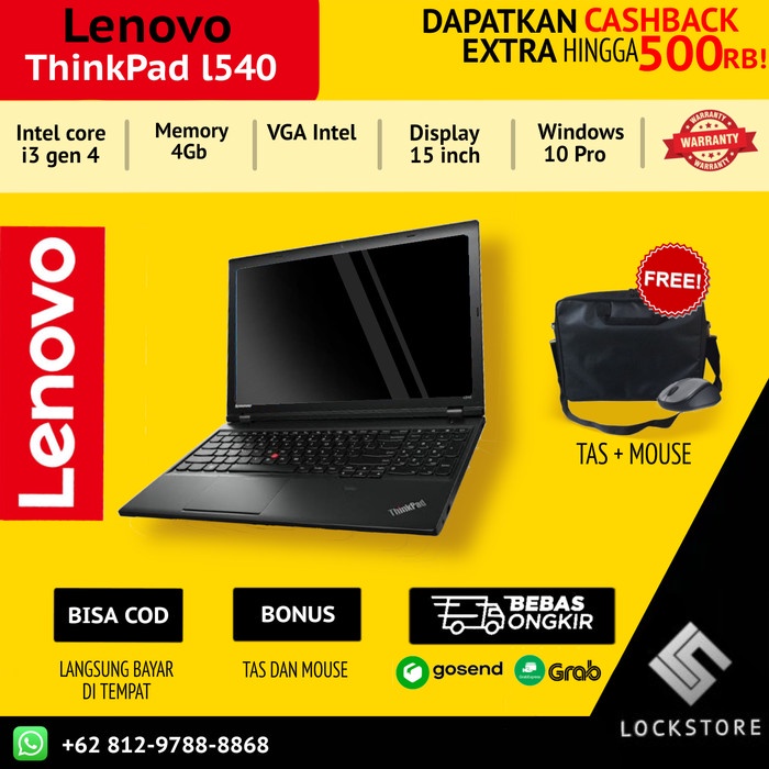 [ Laptop Second / Bekas ] Lenovo Thinkpad L540 Core I3 4210M - Hdd 500Gb - 4Gb - 15Inc - Ori