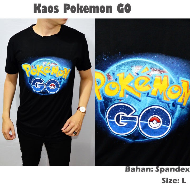 IFH pokemon GO kaos hitam motif pokemon go kaos hitam murah berkualitas