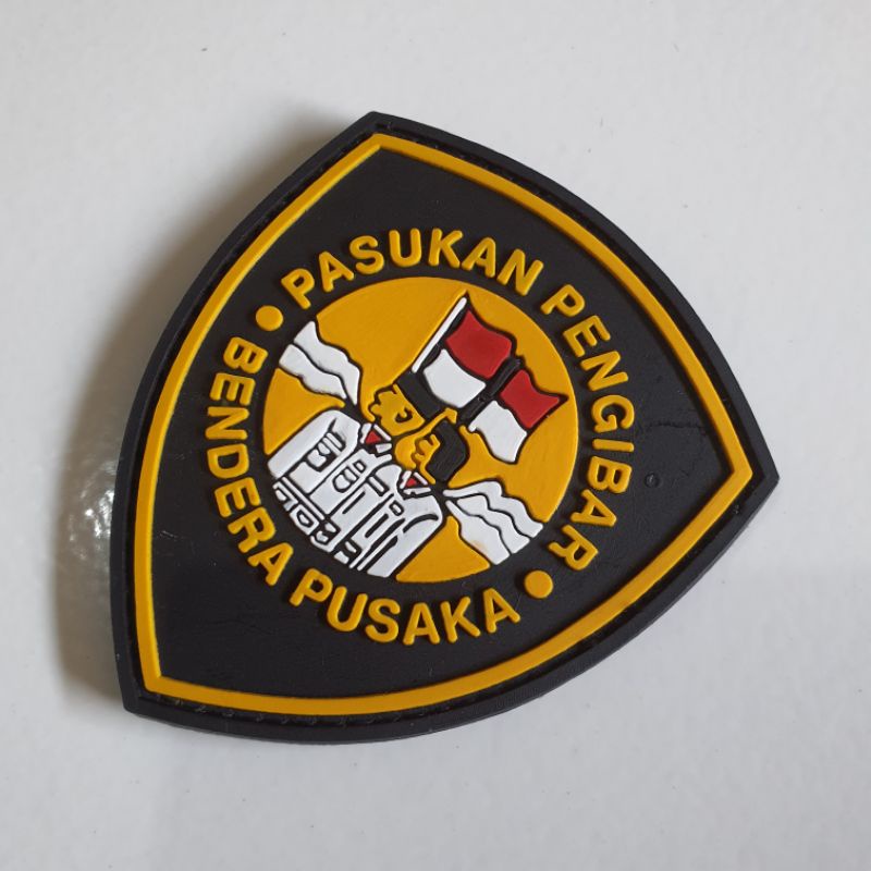 patch rubber logo paskibra/pasukan pengibar bendera pusaka / tempelan emblem karet velcro