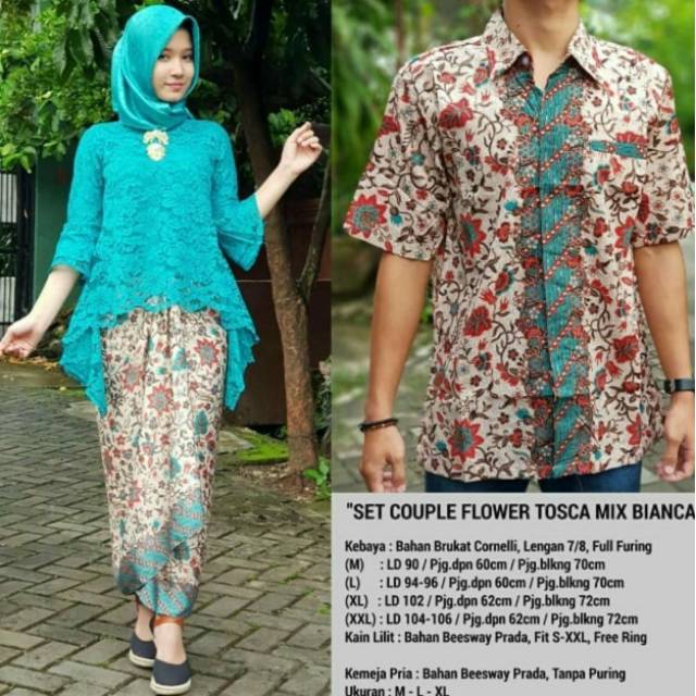Real Pict Kemeja Batik Pria Couple Batik Couple Kebaya 