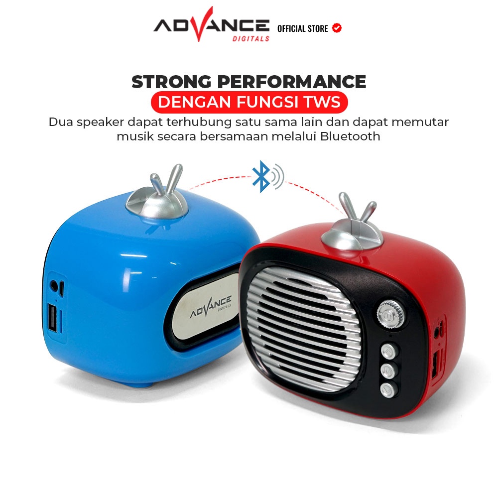 Advance Digitals T529 Speaker TWS Advance Digitals Retro Desain Portable Wireless