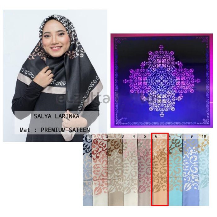 Dauky Hijab Segi Empat Kerudung Salya Series Polysilk 1-Larinka  Biru no4