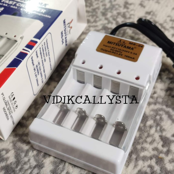 Charger Cas Batrei AA AAA A23 4 slot Cas Baterai Original japan