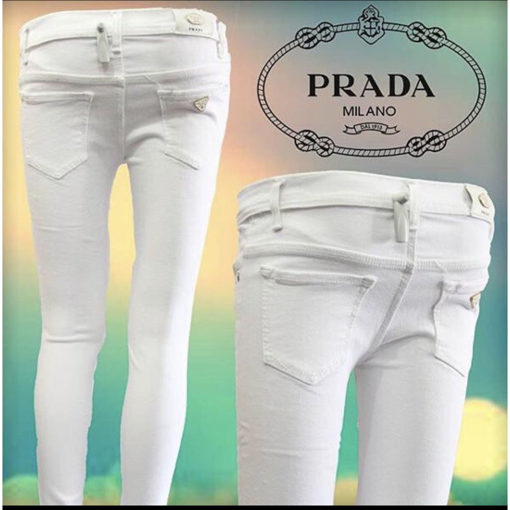 (COD)Celana Jeans Panjang Putih strech/Jeans Wanita Wanita Putih panjang