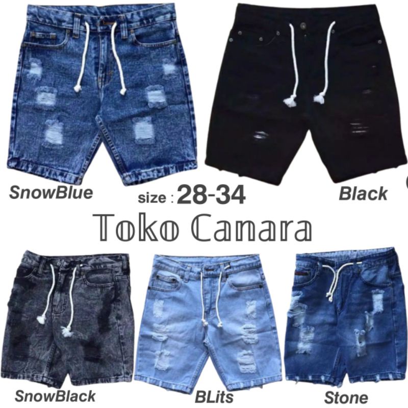 CELANA PENDEK SOBEK/CELANA JEANS PRIA/CELANA SOBEK DEWASA UNISEX