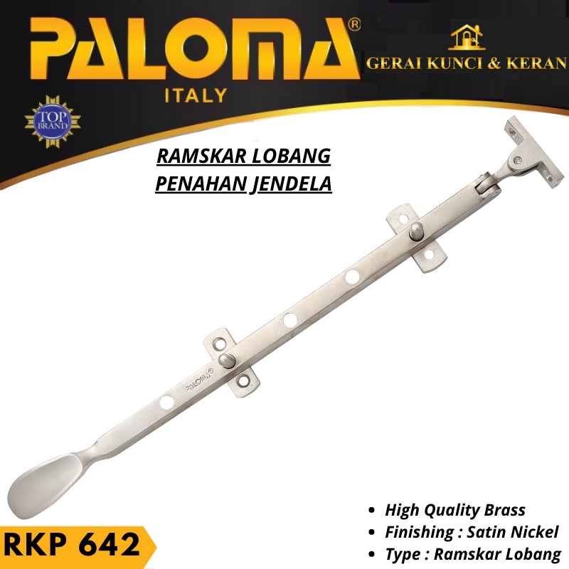 RAMKSAR PALOMA RKP  642  LAMSKAR LOBANG PENAHAN BUKAAN JENDELA BRASS SN