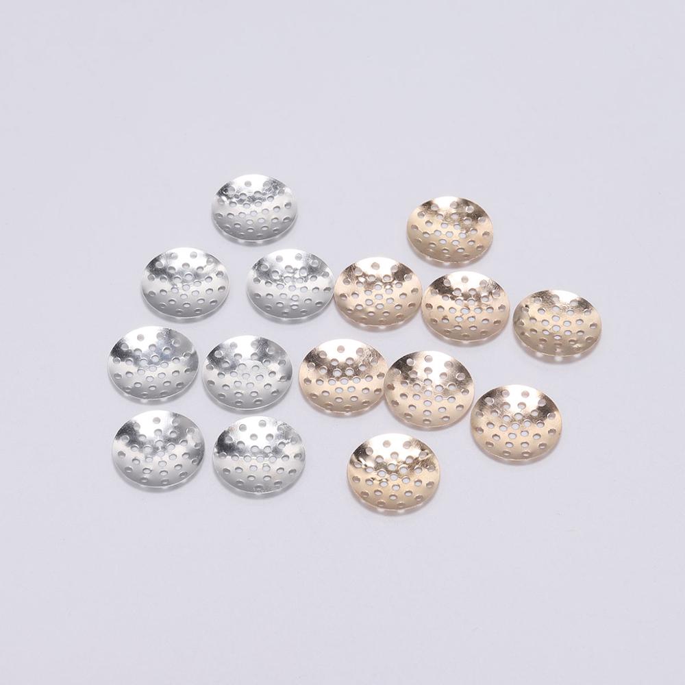 50pcs/lot 14-25mm Brooch Base Brooches Bouquet Beading Back Holes Pad Cabochon Base Tray Setting For DIY Jewelry Making Supplies