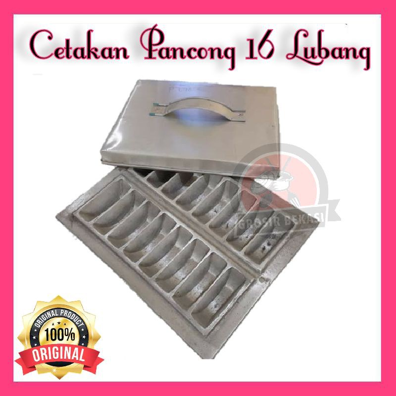 Cetakan Kue Pancong Pukis Rangi Bandros 16 Lubang dan tutup
