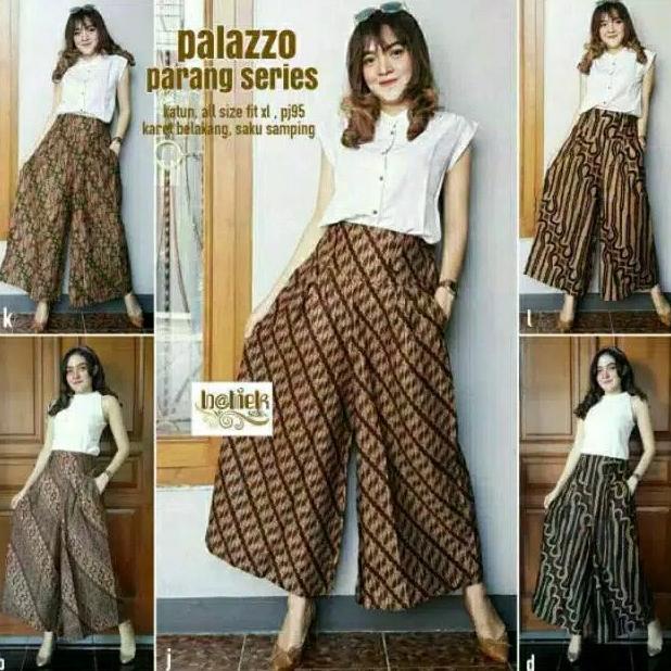 PALAZO PARANG GENES/Celana Batik Kerja Wanita/Kulot Batik Kantor Cewek