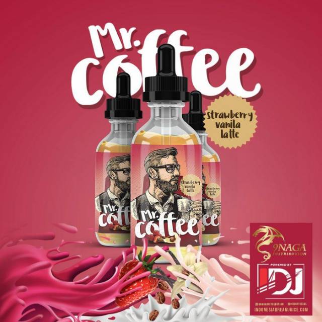 Liquid Mr Coffee Strawberry Vanilla Latte Liquid Vape Vaping Vapor Rokok Elektrik Shopee Indonesia